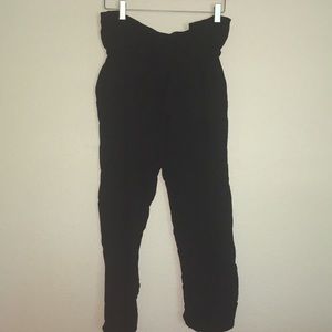black tie waist pants